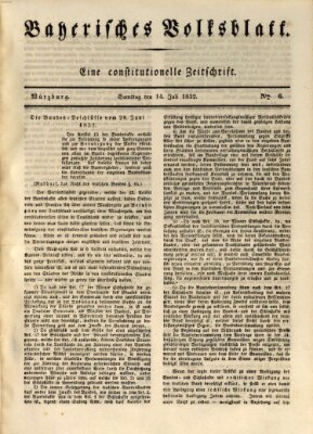 Bayerisches Volksblatt Samstag 14. Juli 1832