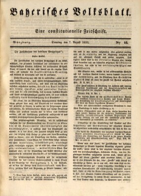 Bayerisches Volksblatt Dienstag 7. August 1832