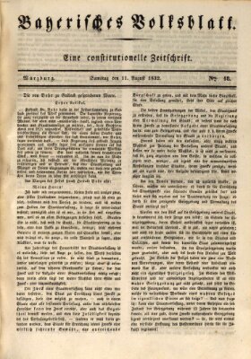 Bayerisches Volksblatt Samstag 11. August 1832