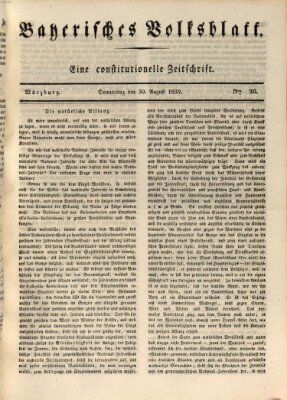 Bayerisches Volksblatt Donnerstag 30. August 1832