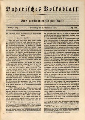 Bayerisches Volksblatt Donnerstag 6. September 1832