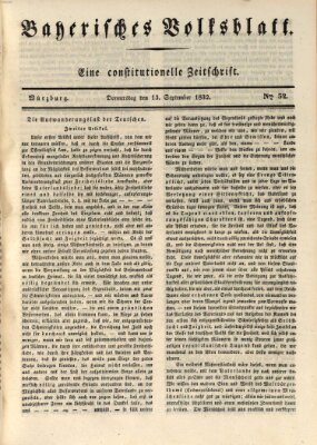 Bayerisches Volksblatt Donnerstag 13. September 1832