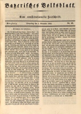 Bayerisches Volksblatt Donnerstag 1. November 1832