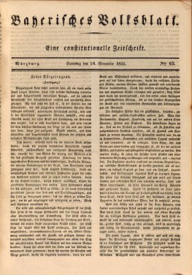 Bayerisches Volksblatt Samstag 24. November 1832