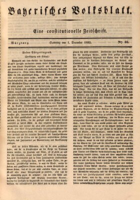 Bayerisches Volksblatt Samstag 1. Dezember 1832