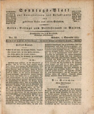 Volksfreund in Baiern (Laterna magica) Sonntag 1. September 1822