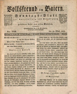 Volksfreund in Baiern (Laterna magica) Sonntag 20. Oktober 1822