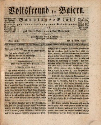 Volksfreund in Baiern (Laterna magica) Sonntag 3. November 1822