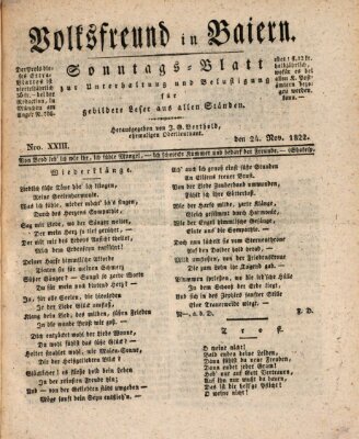 Volksfreund in Baiern (Laterna magica) Sonntag 24. November 1822