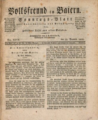 Volksfreund in Baiern (Laterna magica) Sonntag 22. Dezember 1822