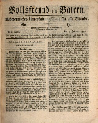 Volksfreund in Baiern (Laterna magica) Samstag 1. Februar 1823