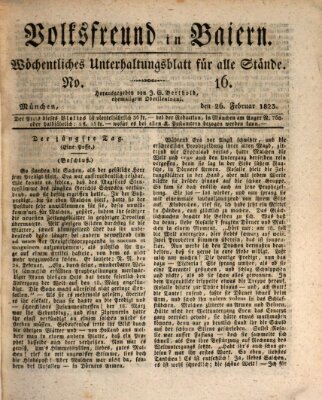 Volksfreund in Baiern (Laterna magica) Mittwoch 26. Februar 1823