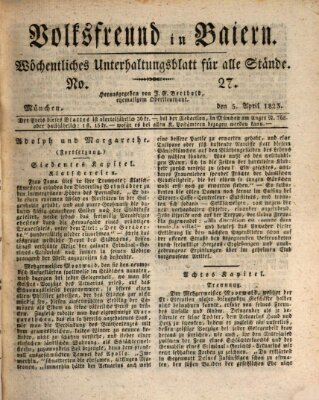 Volksfreund in Baiern (Laterna magica) Samstag 5. April 1823