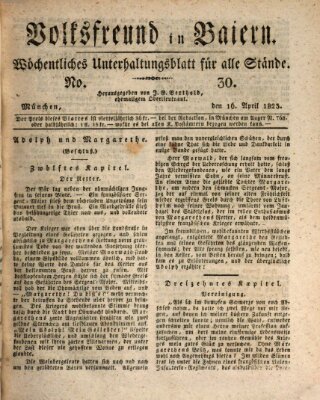 Volksfreund in Baiern (Laterna magica) Mittwoch 16. April 1823