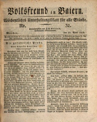 Volksfreund in Baiern (Laterna magica) Mittwoch 23. April 1823