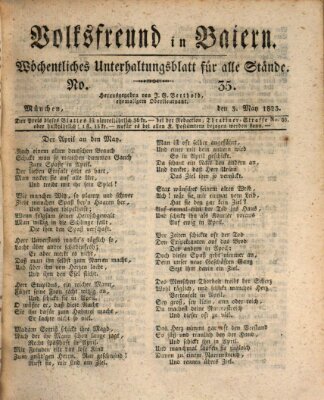 Volksfreund in Baiern (Laterna magica) Samstag 3. Mai 1823