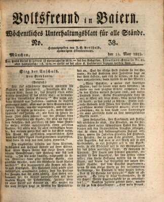 Volksfreund in Baiern (Laterna magica) Mittwoch 14. Mai 1823