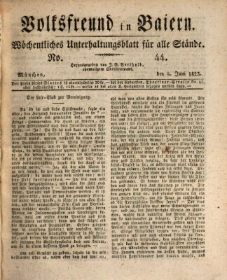 Volksfreund in Baiern (Laterna magica) Mittwoch 4. Juni 1823
