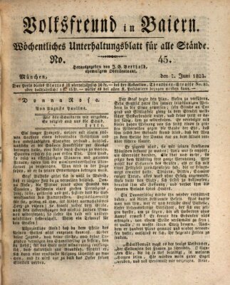 Volksfreund in Baiern (Laterna magica) Samstag 7. Juni 1823