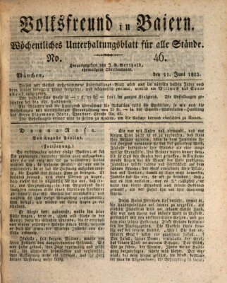 Volksfreund in Baiern (Laterna magica) Mittwoch 11. Juni 1823