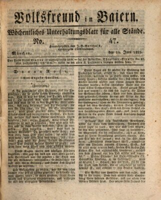 Volksfreund in Baiern (Laterna magica) Samstag 14. Juni 1823