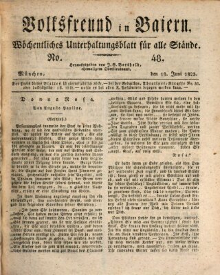 Volksfreund in Baiern (Laterna magica) Mittwoch 18. Juni 1823