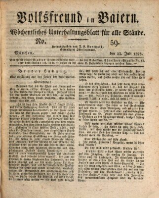 Volksfreund in Baiern (Laterna magica) Samstag 26. Juli 1823