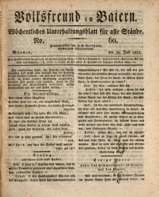 Volksfreund in Baiern (Laterna magica) Mittwoch 30. Juli 1823