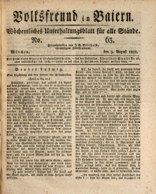 Volksfreund in Baiern (Laterna magica) Samstag 9. August 1823