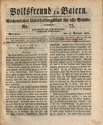 Volksfreund in Baiern (Laterna magica) Samstag 13. September 1823