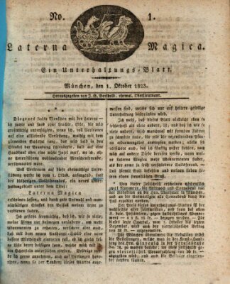 Laterna magica Mittwoch 1. Oktober 1823