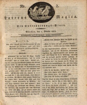 Laterna magica Samstag 4. Oktober 1823