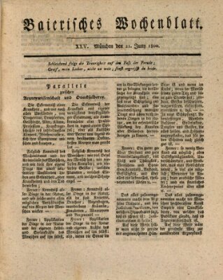 Baierisches Wochenblatt (Kurpfalzbaierisches Wochenblatt) Samstag 21. Juni 1800