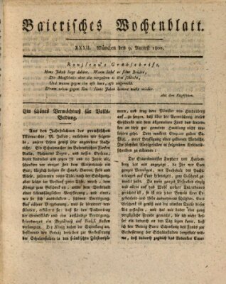 Baierisches Wochenblatt (Kurpfalzbaierisches Wochenblatt) Samstag 9. August 1800