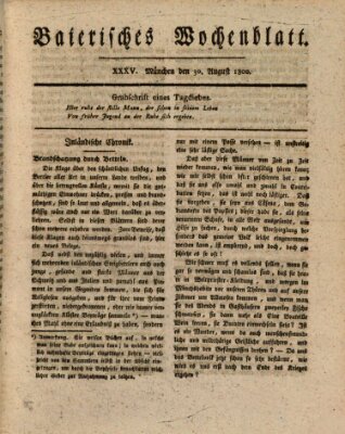 Baierisches Wochenblatt (Kurpfalzbaierisches Wochenblatt) Samstag 30. August 1800