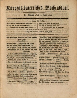 Kurpfalzbaierisches Wochenblatt Samstag 10. Januar 1801