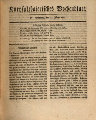 Kurpfalzbaierisches Wochenblatt Samstag 24. Januar 1801