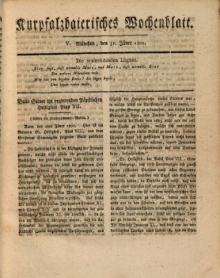 Kurpfalzbaierisches Wochenblatt Samstag 31. Januar 1801