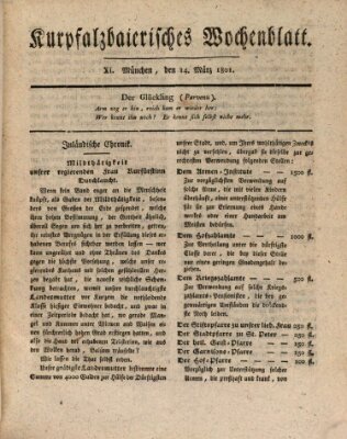 Kurpfalzbaierisches Wochenblatt Samstag 14. März 1801