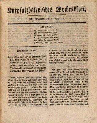 Kurpfalzbaierisches Wochenblatt Samstag 16. Mai 1801