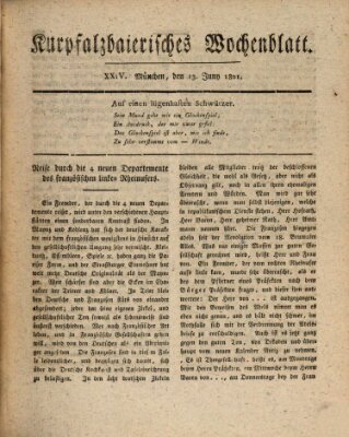 Kurpfalzbaierisches Wochenblatt Samstag 13. Juni 1801