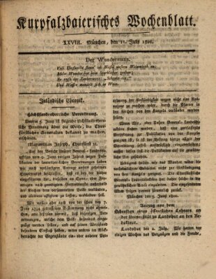 Kurpfalzbaierisches Wochenblatt Samstag 11. Juli 1801