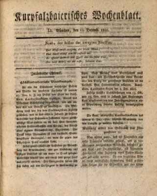 Kurpfalzbaierisches Wochenblatt Samstag 19. Dezember 1801