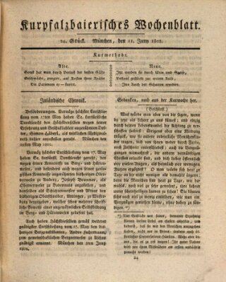 Kurpfalzbaierisches Wochenblatt Freitag 11. Juni 1802