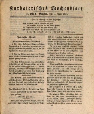 Kurpfalzbaierisches Wochenblatt Freitag 24. Juni 1803