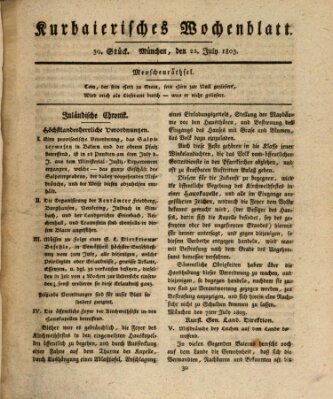 Kurpfalzbaierisches Wochenblatt Freitag 22. Juli 1803