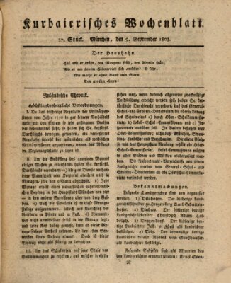 Kurpfalzbaierisches Wochenblatt Freitag 9. September 1803