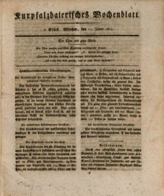 Kurpfalzbaierisches Wochenblatt Freitag 13. Januar 1804