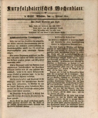 Kurpfalzbaierisches Wochenblatt Freitag 24. Februar 1804