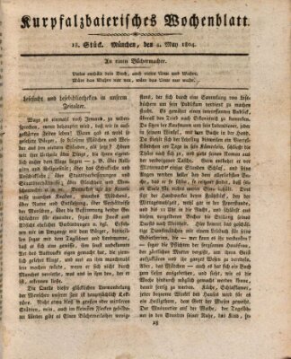 Kurpfalzbaierisches Wochenblatt Freitag 4. Mai 1804